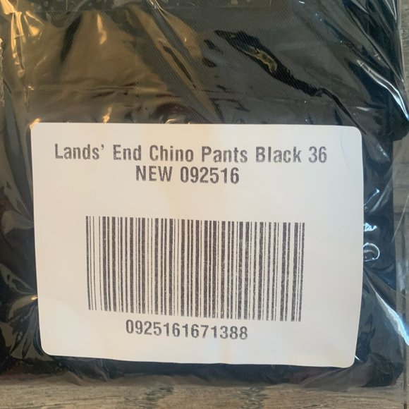 NWT LANDS' END UNIFORM ELASTIC WAIST CHINO PANTS BLACK 36 & 38 (UNHEMMED) - Picture 10 of 11